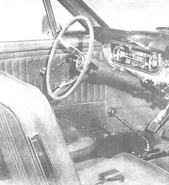 TASTEFUL interior is Mustang hallmark. 4-speed's shift lever projects unashamedly up from drive-line tunnel